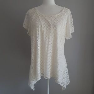 Brittany Black lace overlay top